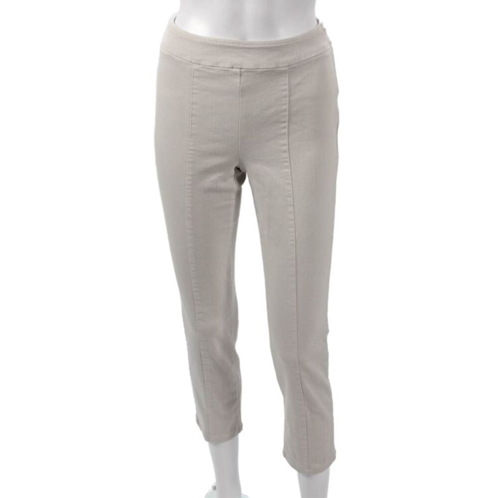 Jarbo Womens Cropped Beige Pants Pull On Cotton Blend Size 2